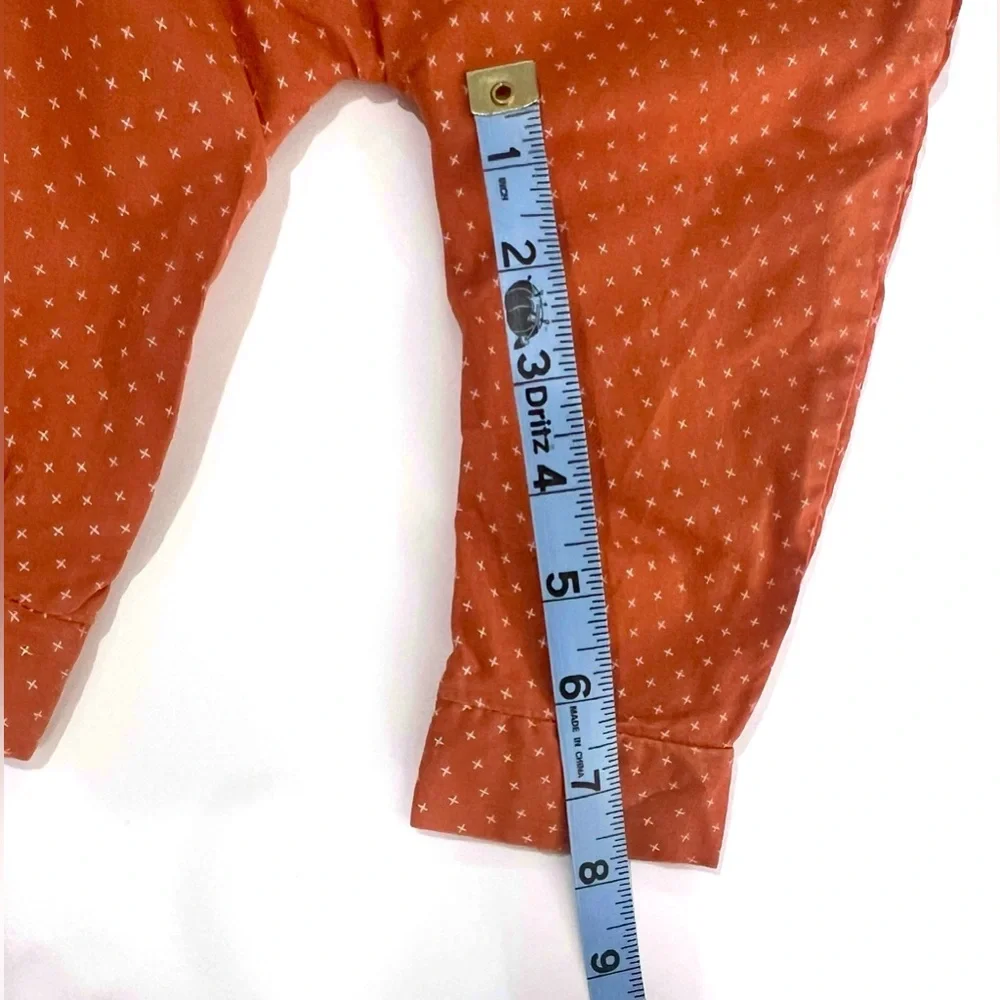 Vintage Handmade Rust Orange Polka Dot Baby Overalls Romper